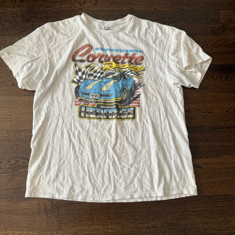 Chevrolet Corvette Hybrid Apparel White Corvette Graphic Tee size XL